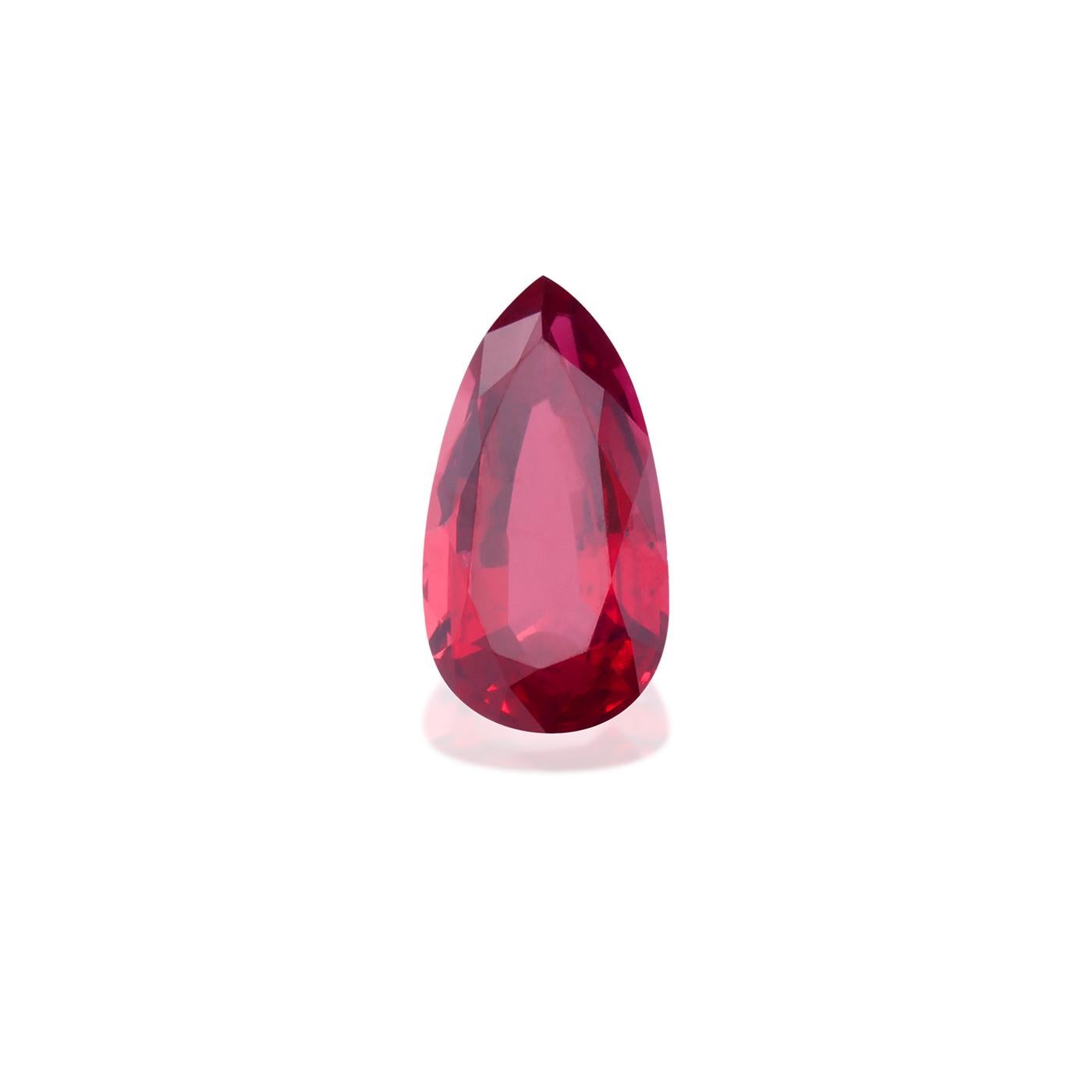 Unheated Mozambique Ruby 0.82 Ct G-ID Certified Pear Cut In New Condition For Sale In Bangkok, TH