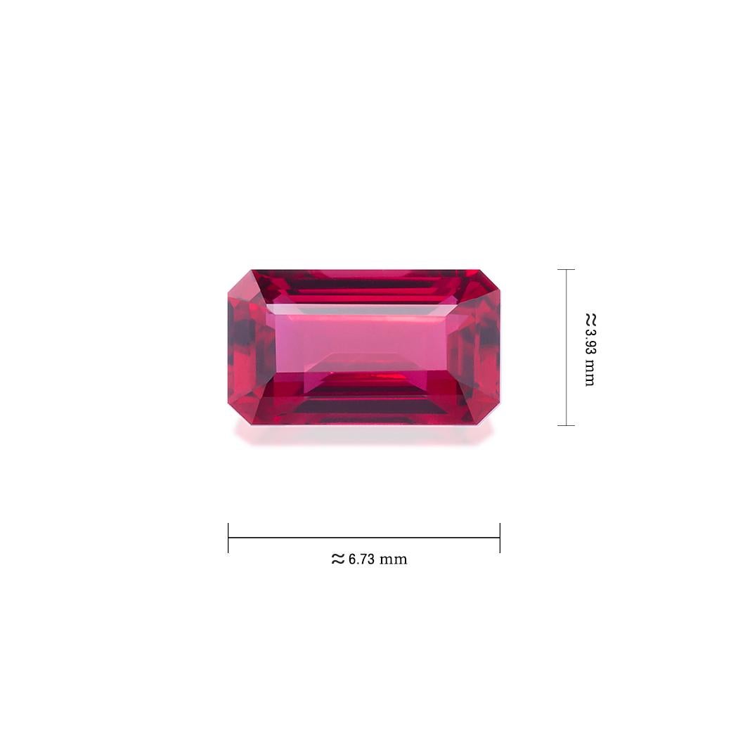Contemporary Unheated Mozambique Ruby 0.87 Ct G-ID Certified Octagon Cut For Sale