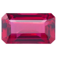 Unheated Mozambique Ruby 0.87 Ct G-ID Certified Octagon Cut