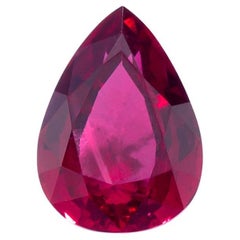 Unheated Mozambique Ruby 0.87 Ct G-ID Certified Pear Cut