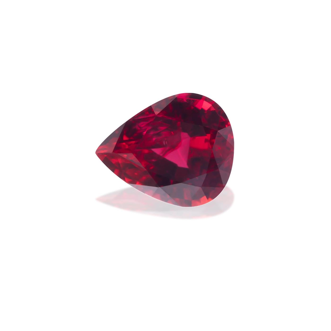 Ruby
Pear Shape
Color Red
Brilliant Cut
Dimension 5.43x6.50x3.41
Weight 0.895 cts.
Country of Origin Mozambique

GEM RARITY: UNEARTHLY THE RAREST GEM

Witness the unique journey of colored gemstones, experience a new level of iconic statements and