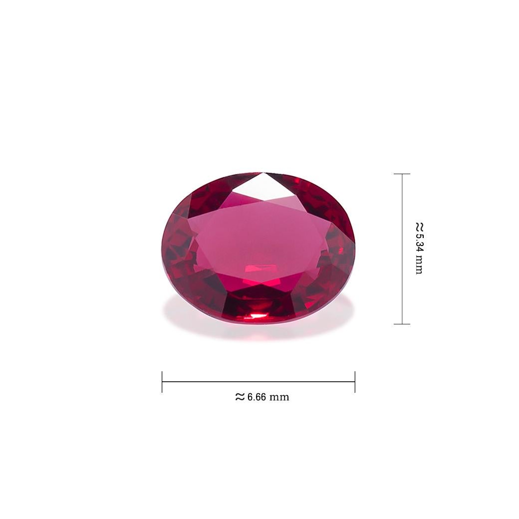 Contemporary Unheated Mozambique Ruby 0.90 Ct G-ID Certified Oval Cut For Sale