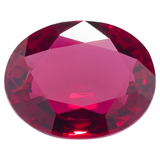 Unheated Mozambique Ruby 0.90 Ct G-ID Certified Oval Cut