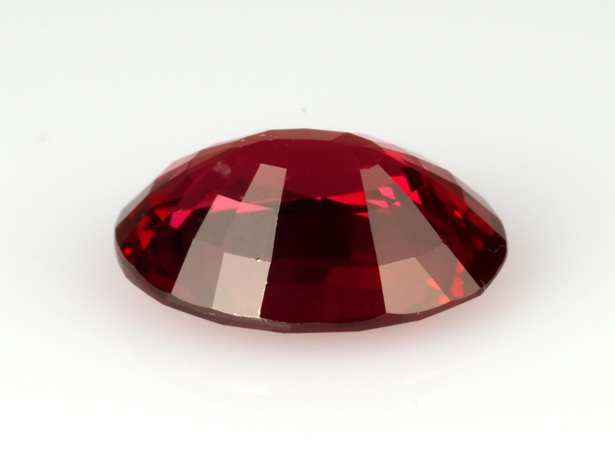 Contemporary Unheated Mozambique Ruby 0.94 Ct G-ID Certified Oval Cut   For Sale
