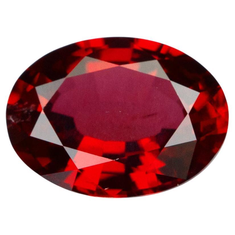 Rubis du Mozambique non chauffé, taille ovale certifié G-ID 0,94 carat  