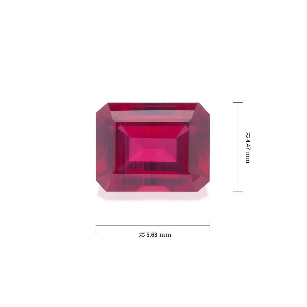 Contemporary Unheated Mozambique Ruby 1.00 Ct G-ID Certified Octagon Cut For Sale