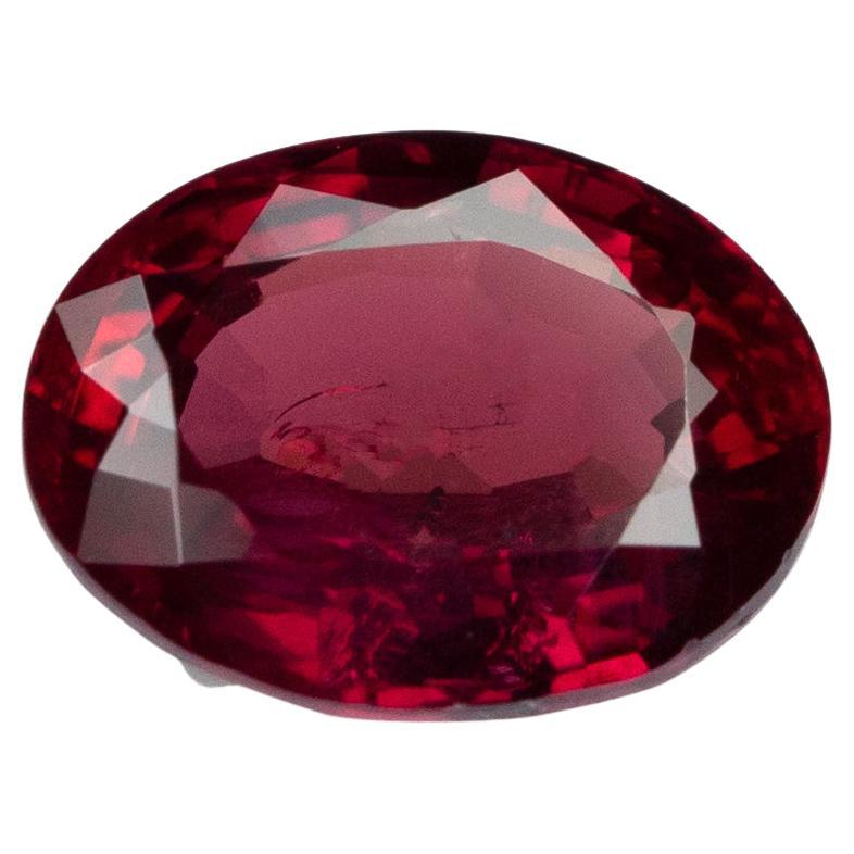 Unheated Mozambique Ruby 1.02 Ct G-ID Certified Oval Cut