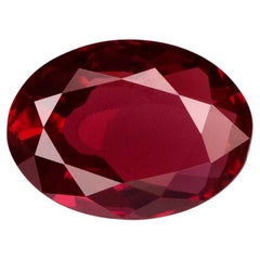Unheated Mozambique Ruby 1.04 Ct G-ID Certified Oval Cut