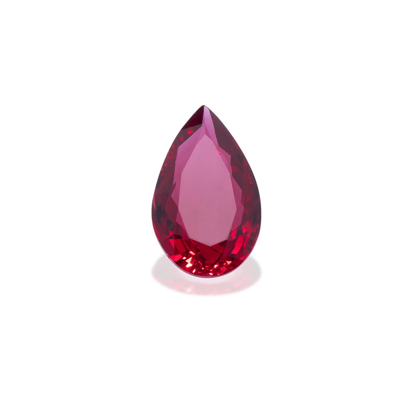 Unheated Mozambique Ruby 1.13 Ct G-ID Certified Pear Cut In New Condition For Sale In Bangkok, TH