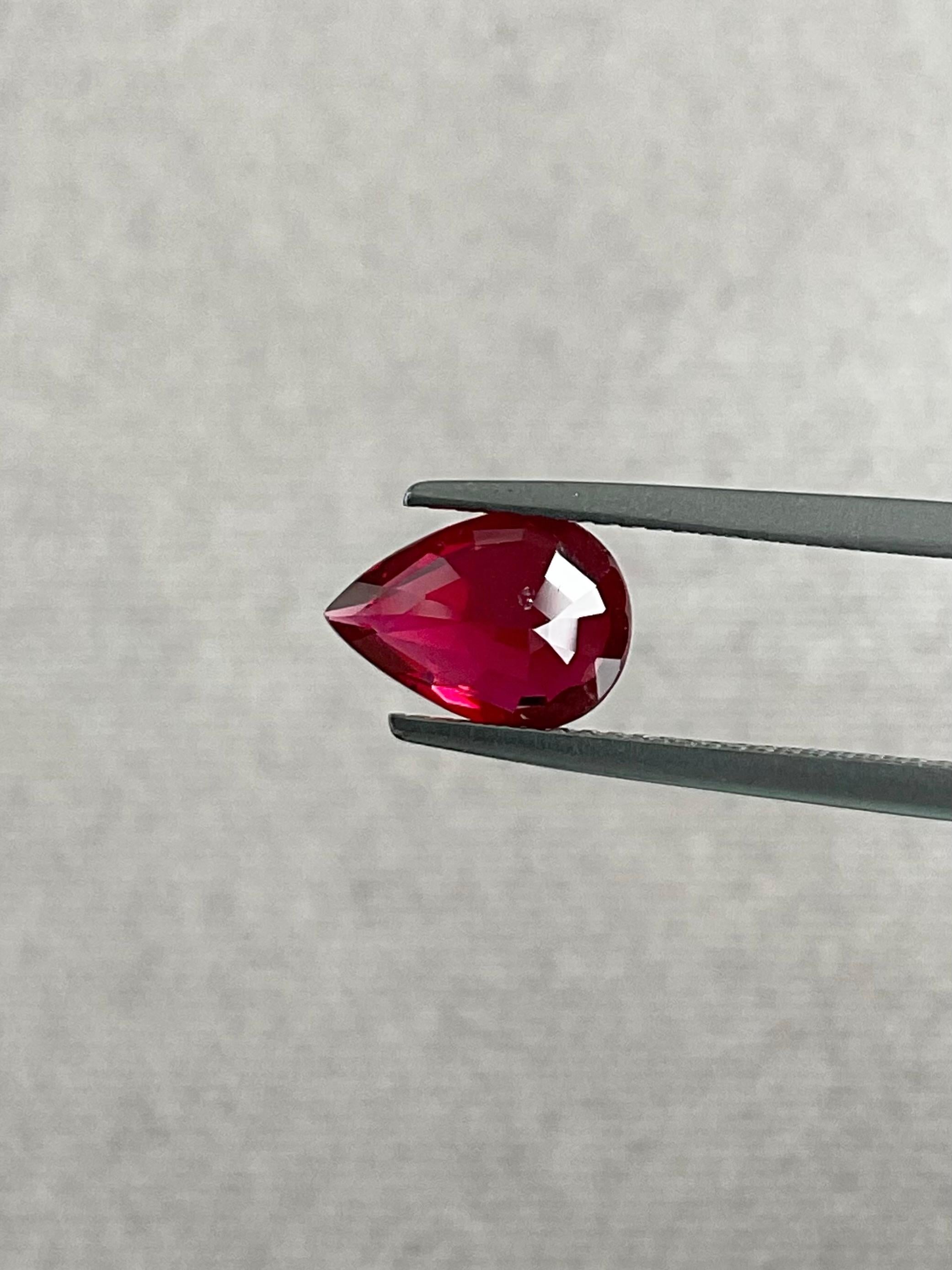 da uomo o donna Rubino del Mozambico non riscaldato di 2,35 carati certificato da Guild in vendita