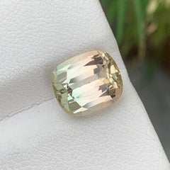 Unheated Natural Bi Color Peach Light Green Tourmaline Ring Gem 4.60 Carat