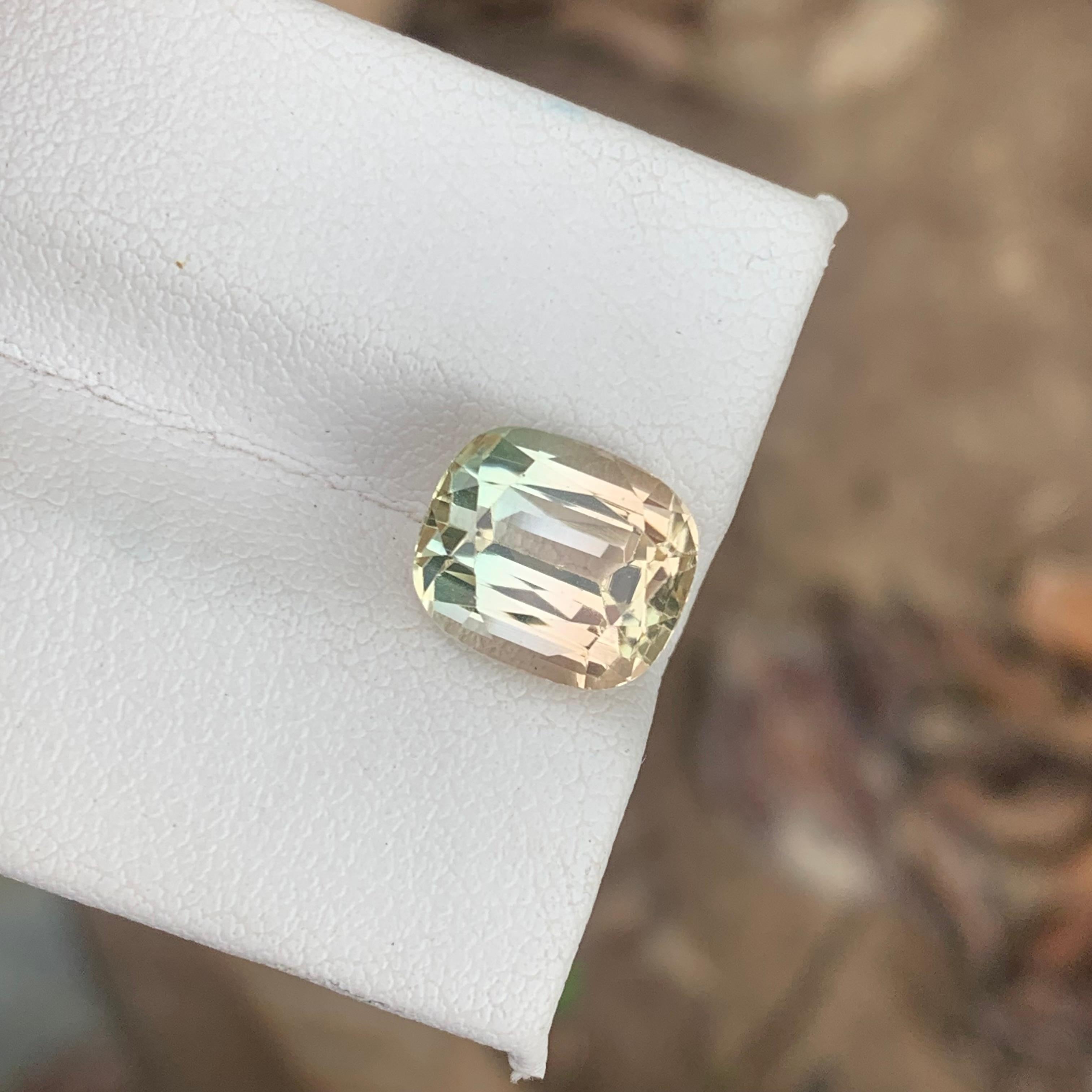 Unerhitzter natürlicher Bi Color Pfirsich hellgrüner Turmalin Ring Edelstein 4,60 Karat (Arts and Crafts) im Angebot