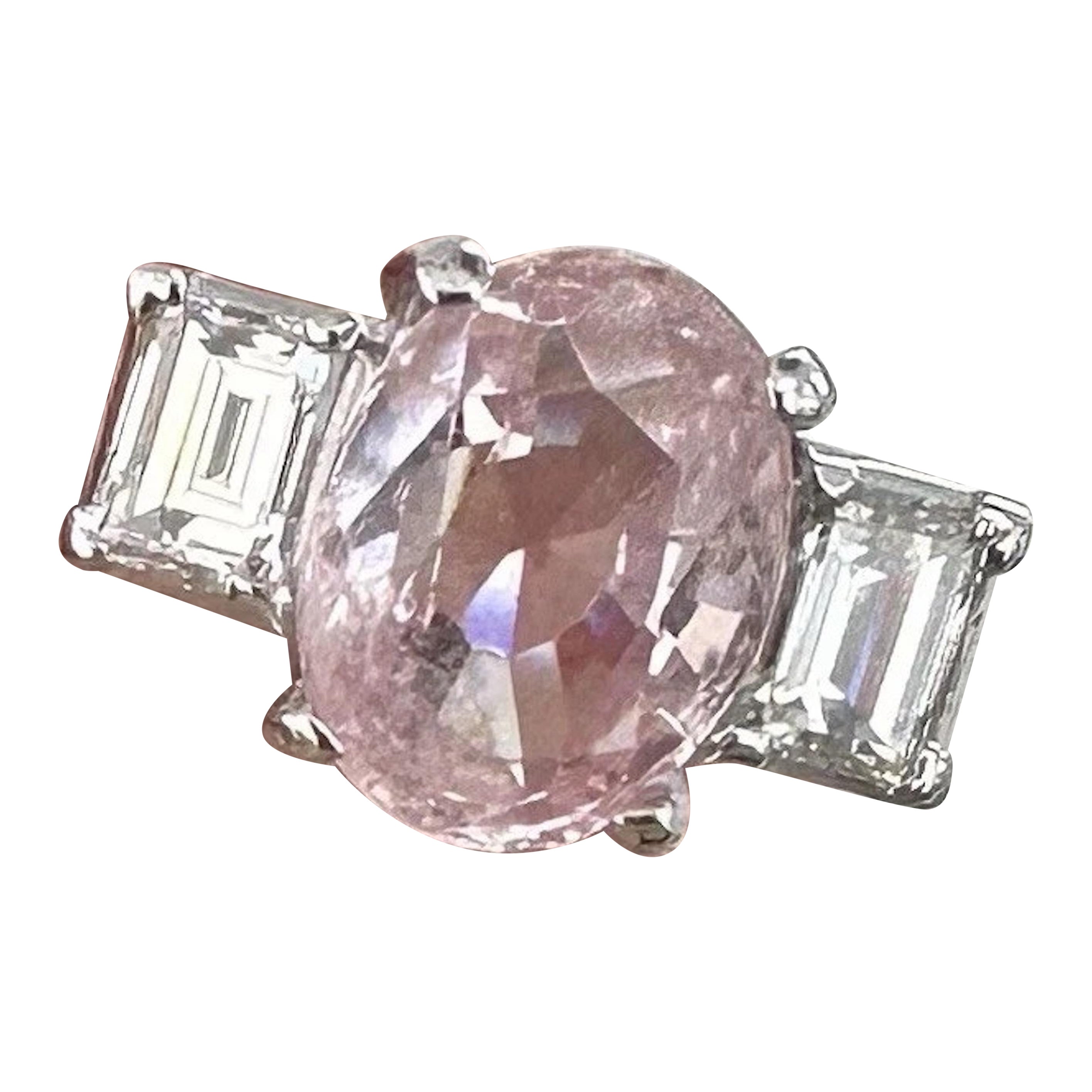 Unheated No Heat 3.06ct Padparadscha Sapphire Ring AIGS Certificate