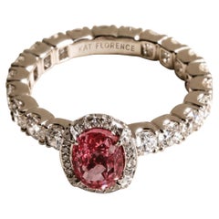 Kat Florence Padparadscha Sapphire Ring 1.53ct Unheated Diamonds
