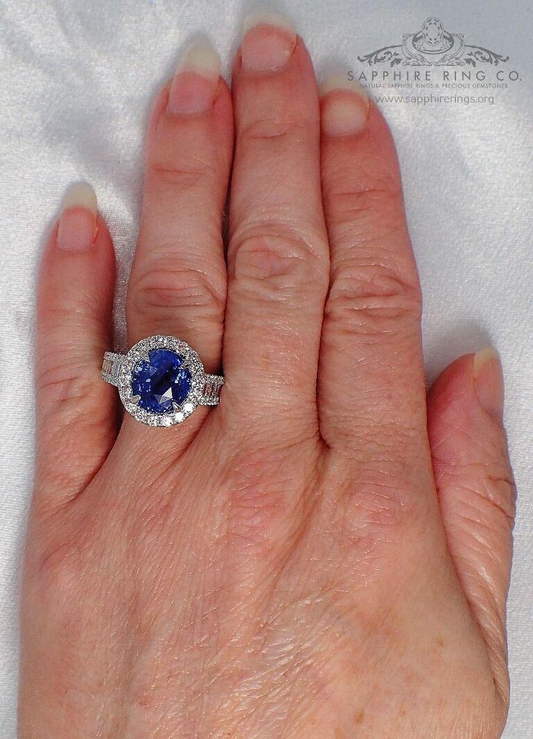 Unheated Platinum Sapphire Ring, 5.08 Carat Sapphire GIA Certified 3