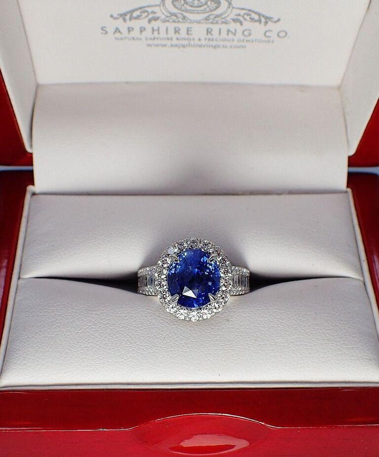 Unheated Platinum Sapphire Ring, 5.08 Carat Sapphire GIA Certified 4