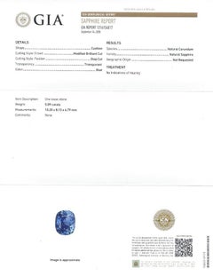 Unheated Platinum Sapphire Ring, 5.09 Carat Sapphire GIA Certified