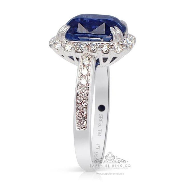 Unheated Platinum Sapphire Ring, 5.09 Carat Sapphire GIA Certified 1