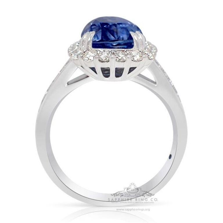 Unheated Platinum Sapphire Ring, 5.09 Carat Sapphire GIA Certified 2