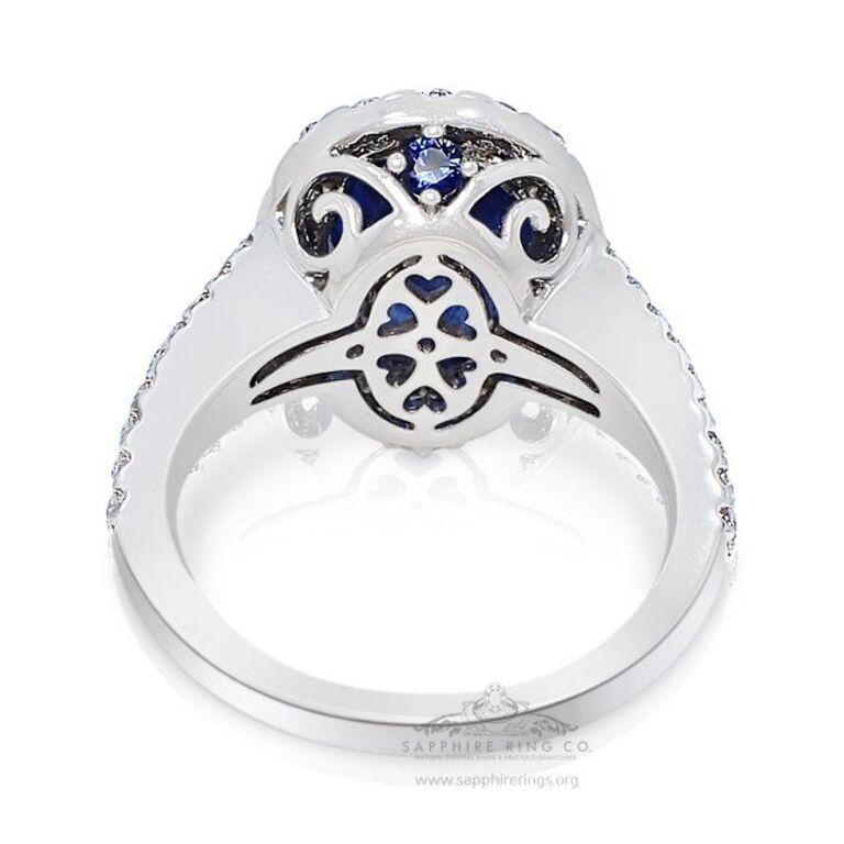 Unheated Platinum Sapphire Ring, 5.59 Carat Ceylon Sapphire GIA Origin Certified For Sale 2