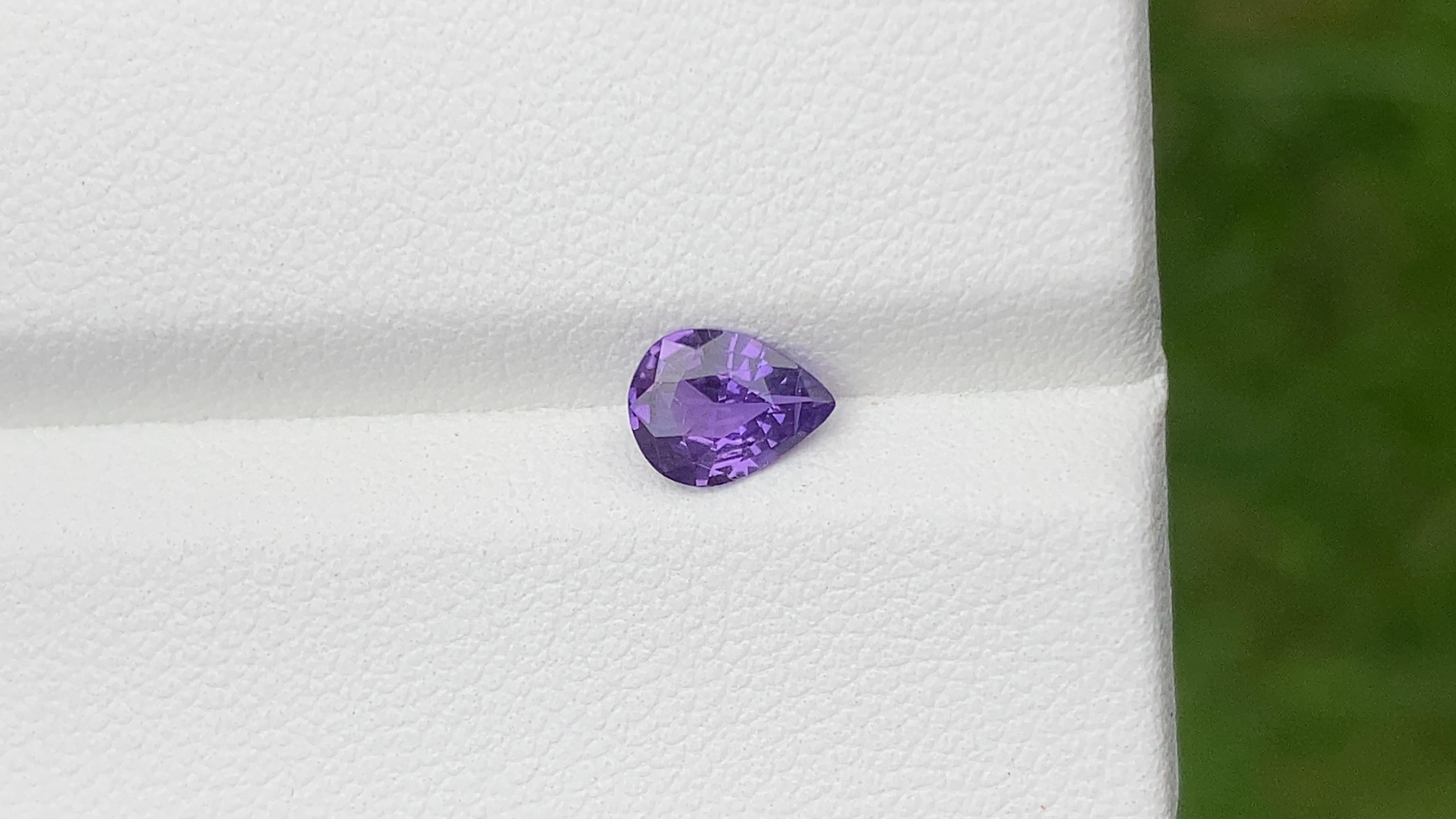 Unheated Purple Sapphire Ring Gem 0.75 Carat Loose Gemstone For Sale 2