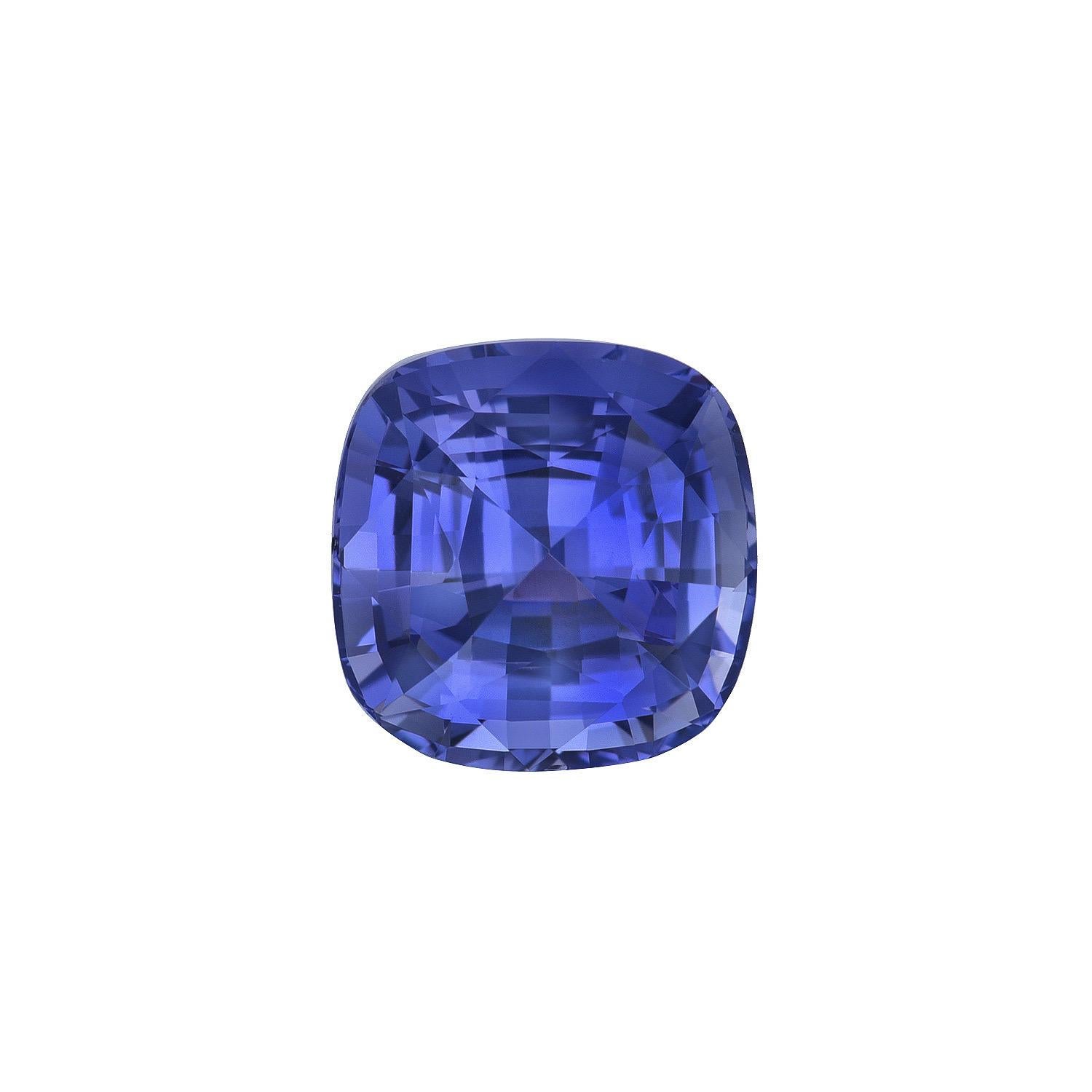 Cushion Cut Unheated Purple Sapphire Ring Gem 2.74 Carat Cushion Loose Gemstone For Sale