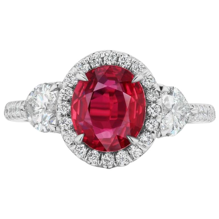 Unheated Ruby And Diamond Ring In 18K Gold By RayazTakat For Sale at ...