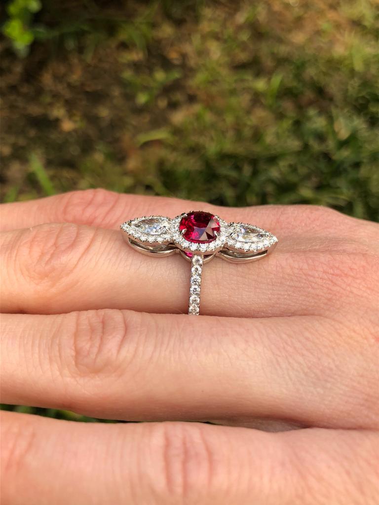 Unheated Ruby Ring 2.09 Carats AGL Certified No Heat In New Condition For Sale In Beverly Hills, CA