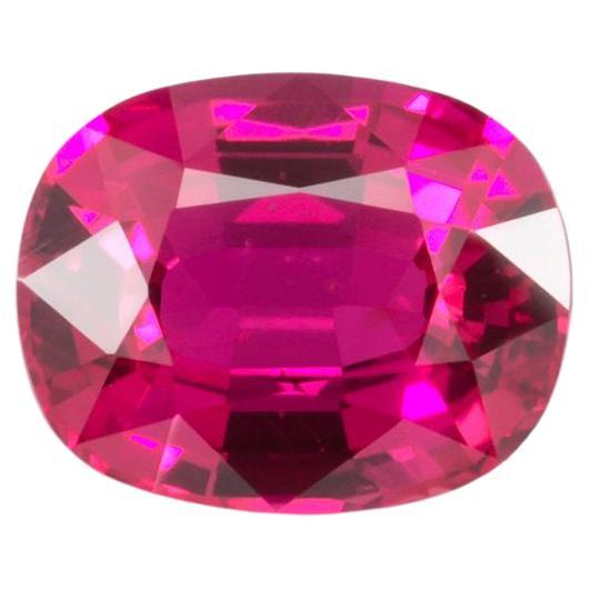 Contemporary Unheated Ruby Ring Gem 1.02 Carat Cushion No Heat Loose Gemstone For Sale