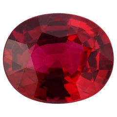 Unheated Ruby Ring Gem 4 Carat Oval Unmounted Loose Gemstone “Pigeon Blood”