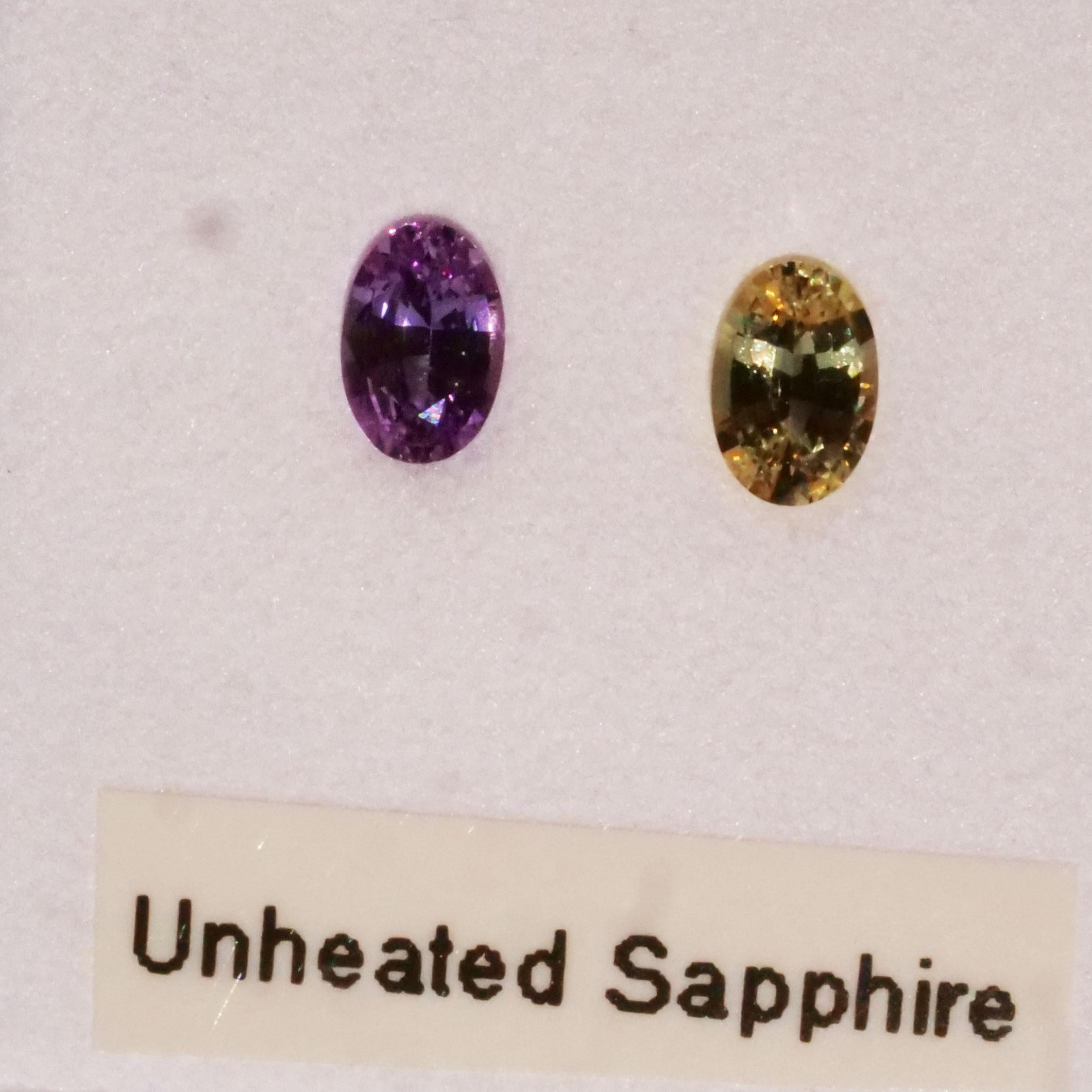 ..untreated NATURAL COLOR sapphires...always a rarity, most sapphires are heated, from the Ilakaka mine Madagascar yellow purple NATURAL COLOR total approx. 0.96 ct in the size 6 x 4.1 x 2.4 mm, excellent cut, unmounted, can be worked with pleasure