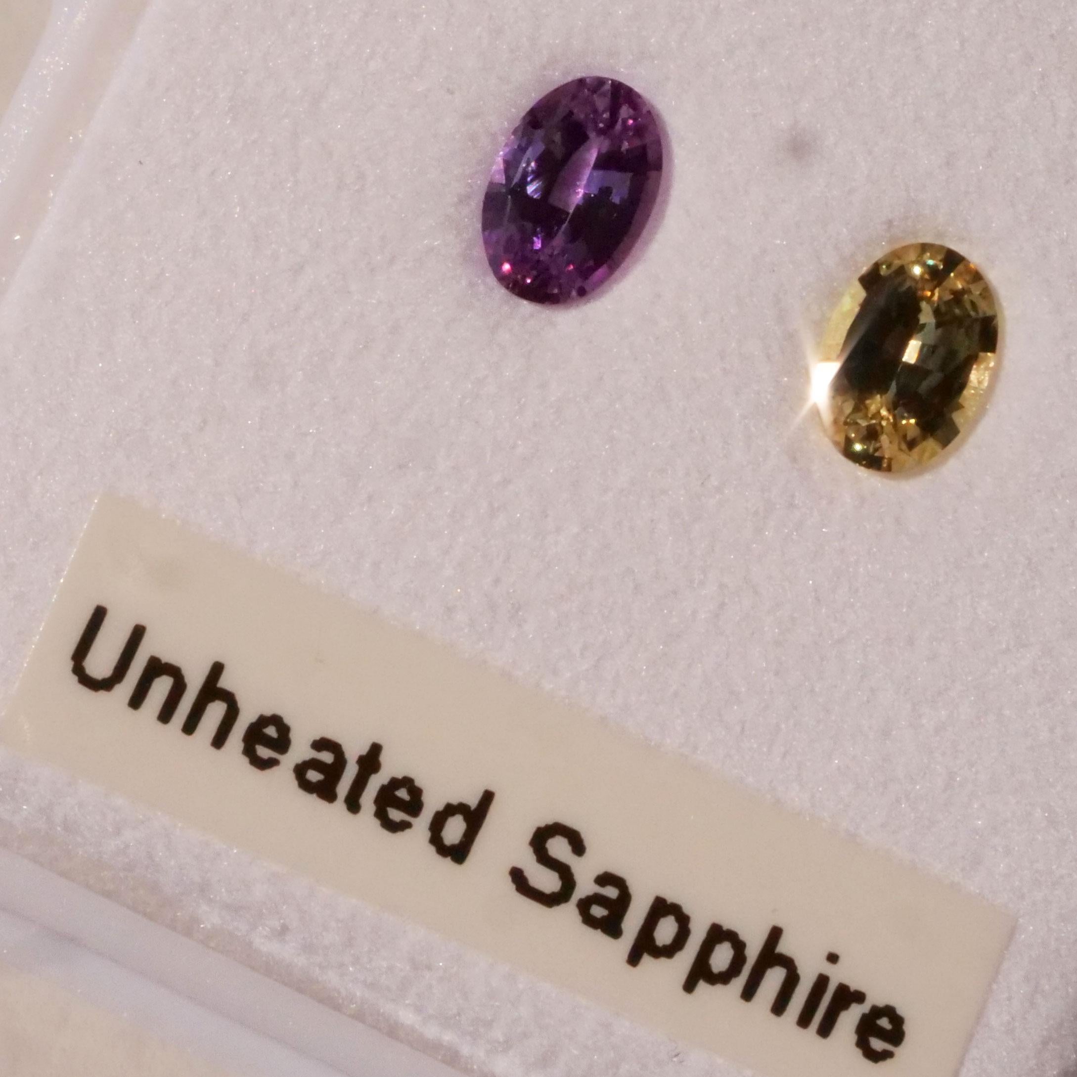 Modern Unheated Saphires yellow purple NATURAL COLOR 0.96 ct Ilakaka Mine Madagascar For Sale