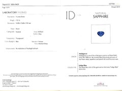 7.57ct Unheated Heart Blue Sapphire, Lotus Cert, Merkaba Jewelry Beverly Hills