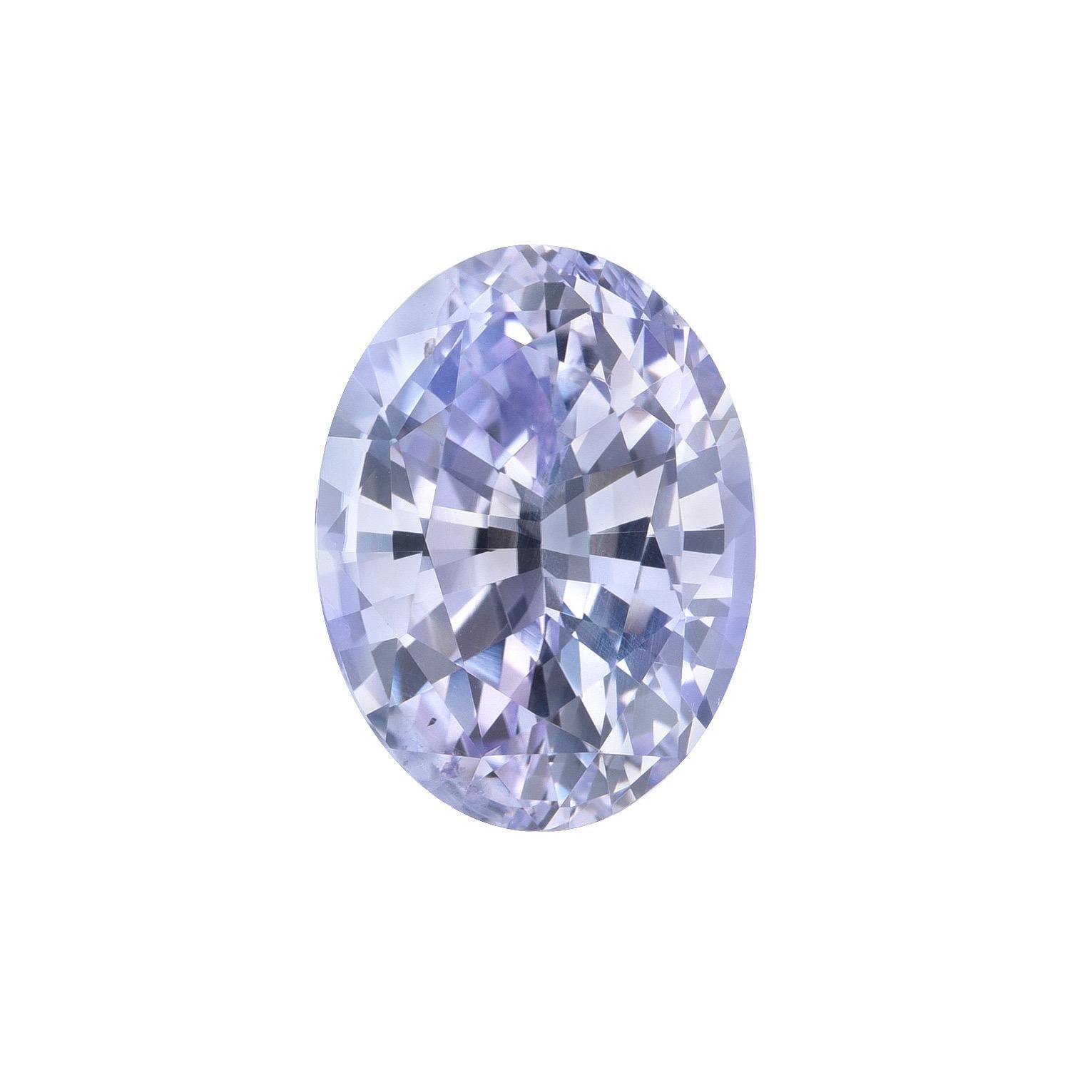 Unerhitzter Saphir Pastell Violett 4,01 Karat ovaler loser Edelstein (Ovalschliff)