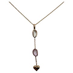Unheated sapphire pendant necklace Heart pendant necklace sapphire rosecut 14KT
