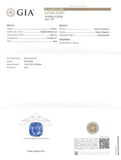 Unheated Sapphire Ring, 3.02 ct Platinum 950 GIA Certified - Ceylon Sapphire