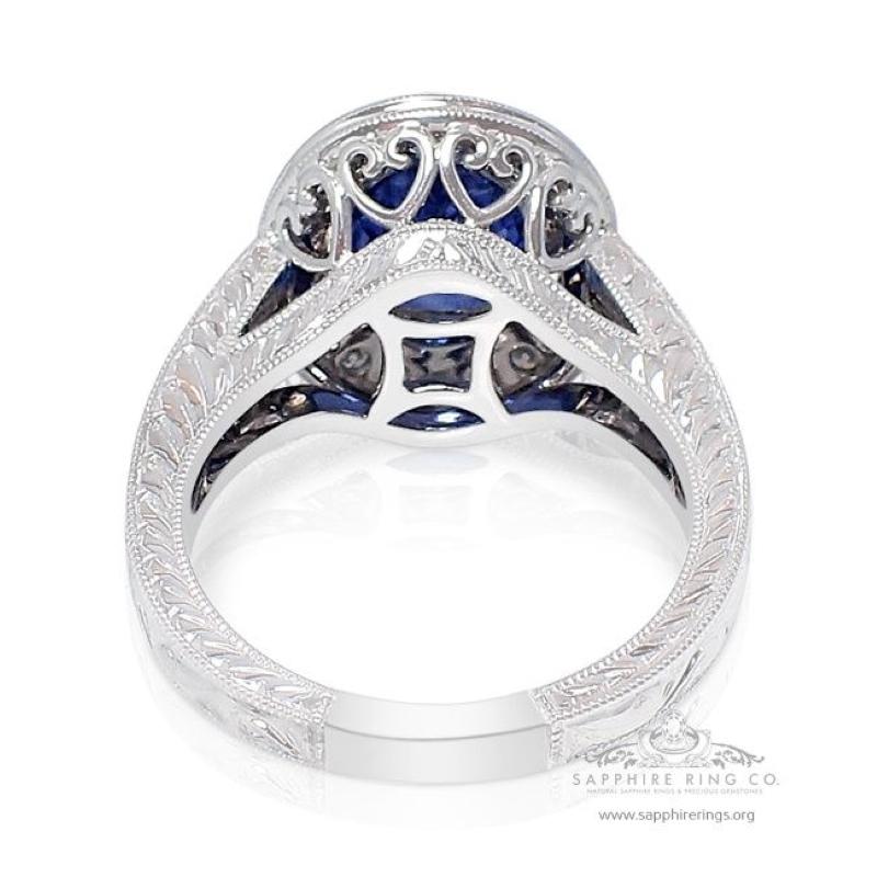 Women's Unheated Sapphire Ring, 3.03ct Platinum GIA Certified Royal Blue Ceylon Sapphire For Sale