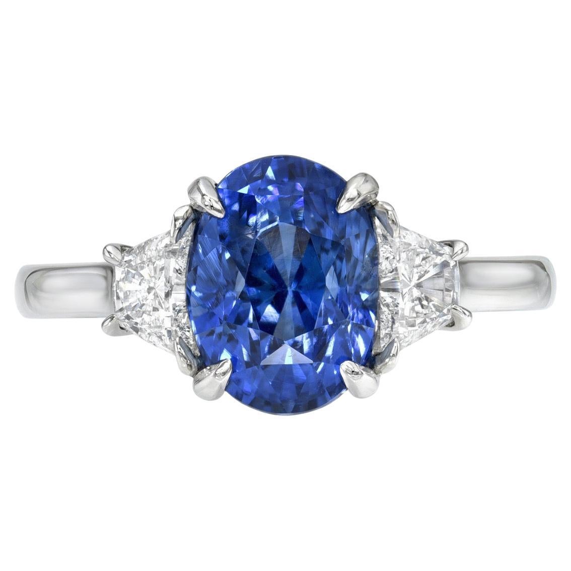 Unheated Sapphire Ring 3.47 Carat Sri Lanka