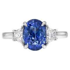 Unheated Sapphire Ring 3.47 Carat Sri Lanka