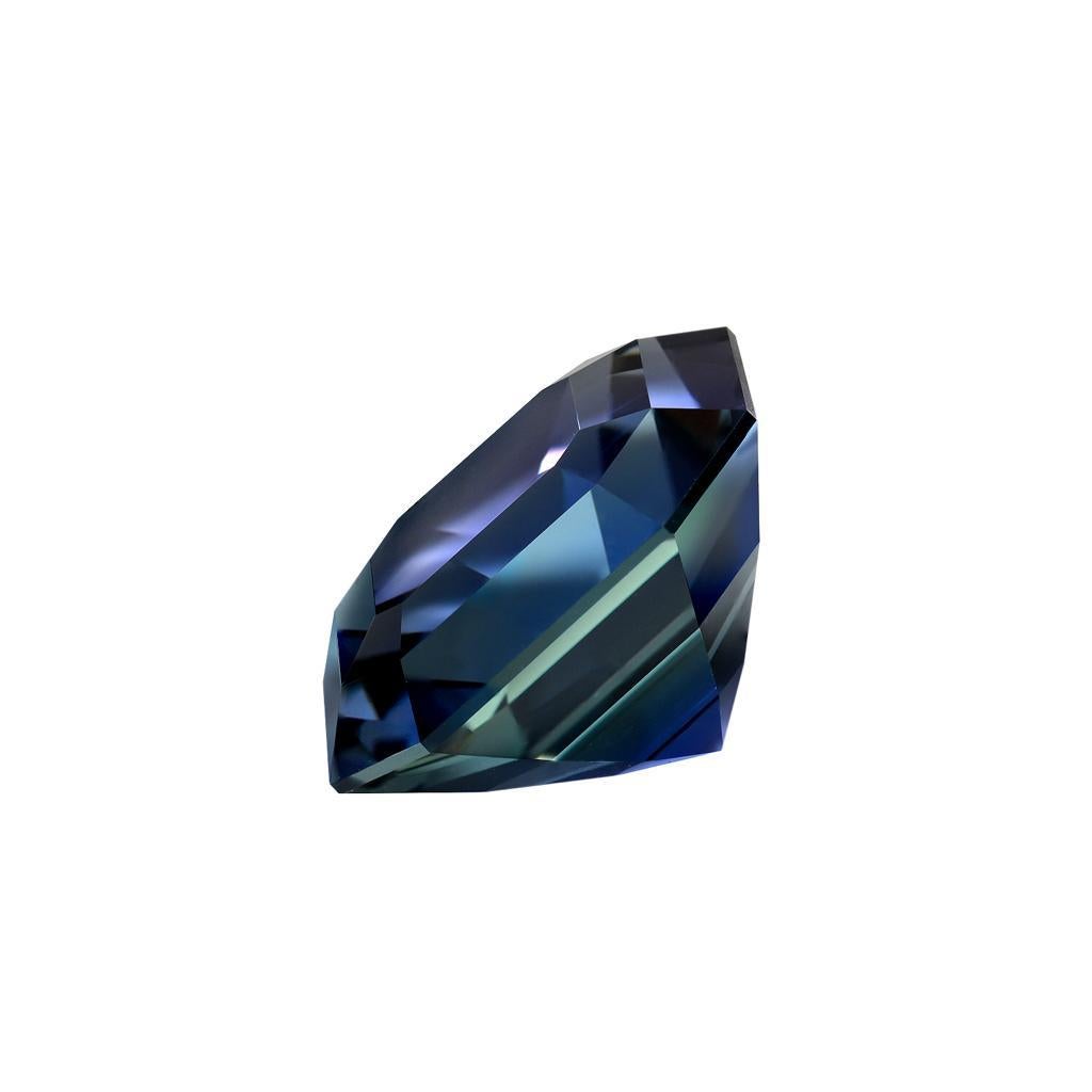 This spectacular 4.02 carat unheated Tanzanite Asscher Cut, is a one of a kind, collection quality gem. 
Unheated Tanzanites displaying this type of hue, clarity and cut, are very scarce and represent the finest of their kind globally. 
Merkaba