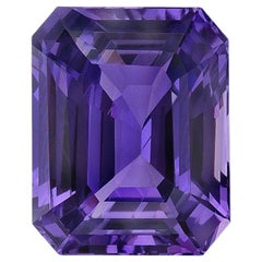 Unheated Violet Purple Sapphire Ring Gem 2.06 Carats Emerald Cut Loose Gemstone
