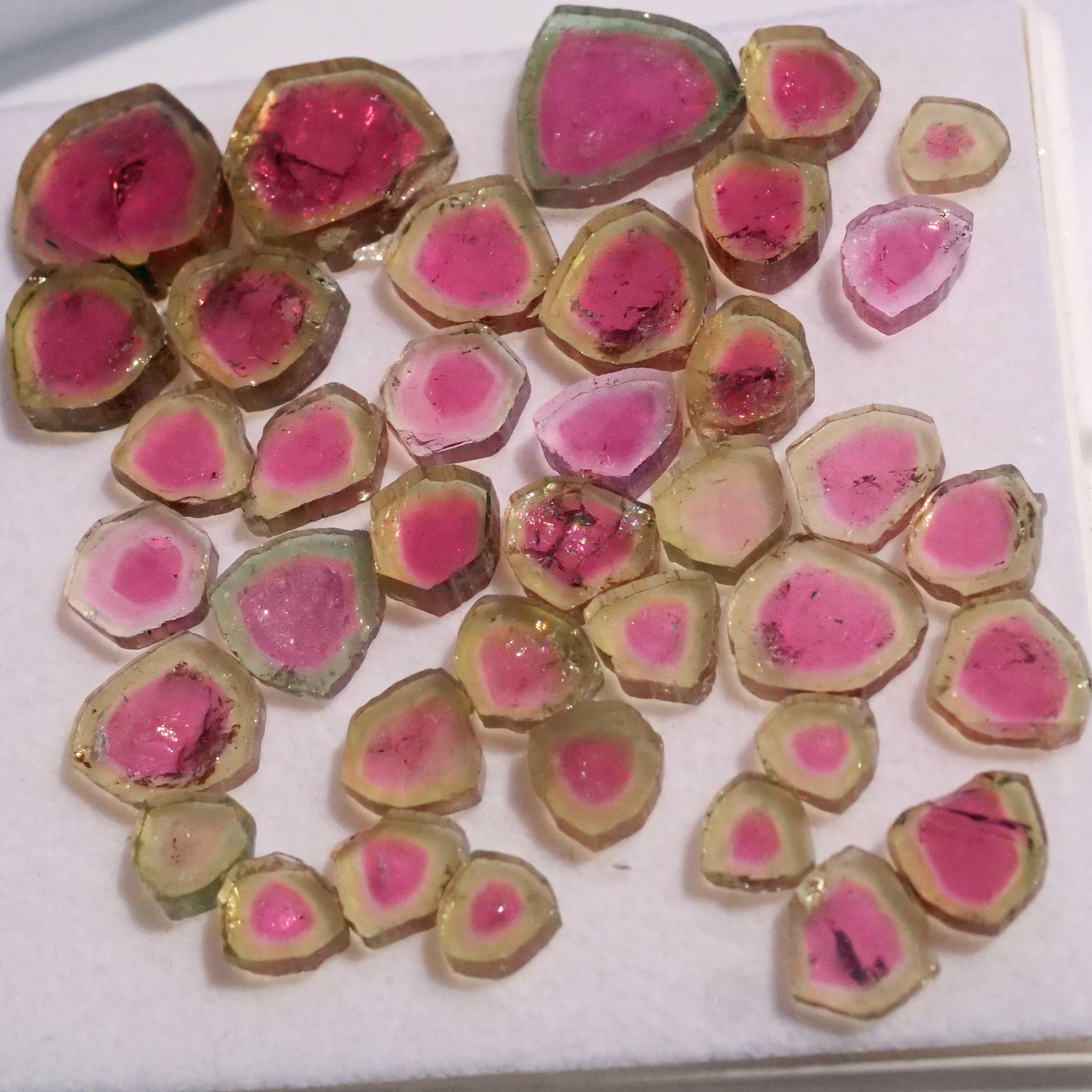 Unheated Watermelon Tourmaline slices from Afghanistan totally 6.50 ct AAA+ For Sale 4