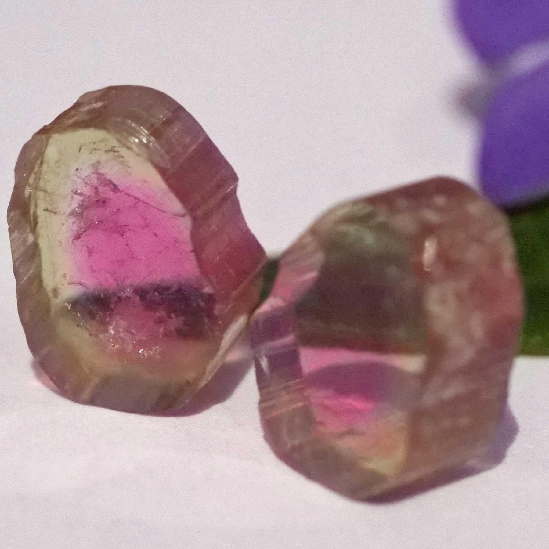 Unheated Watermelon Tourmaline slices from Afghanistan totally 6.50 ct AAA+ In New Condition For Sale In Viena, Viena