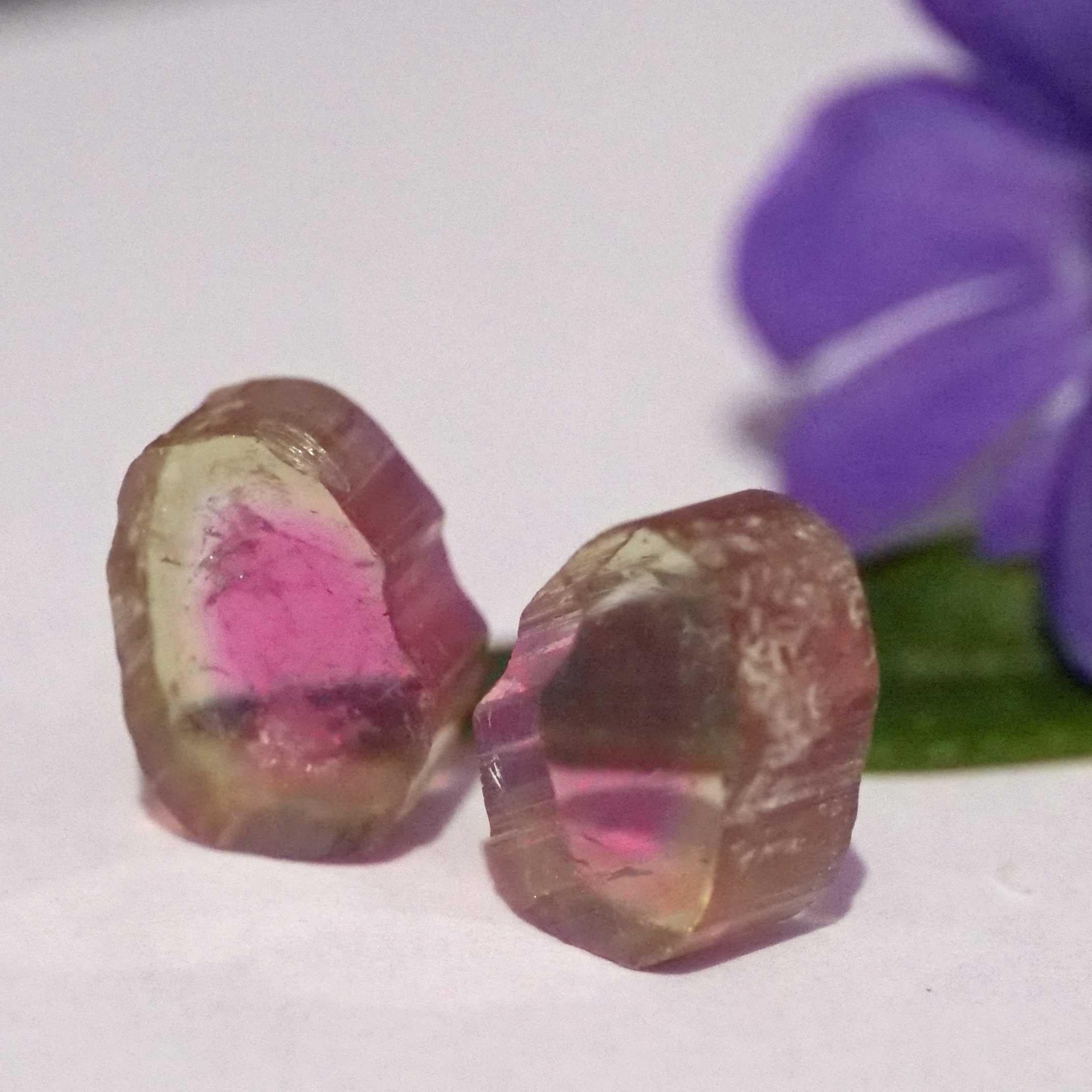 Women's or Men's Unheated Watermelon Tourmaline slices from Afghanistan totally 6.50 ct AAA+ For Sale