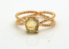 Unheated yellow sapphire ring 18KT yellow gold touchfinger spiritual ring
