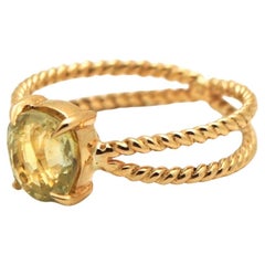 Unheated yellow sapphire ring 18KT yellow gold touchfinger spiritual ring