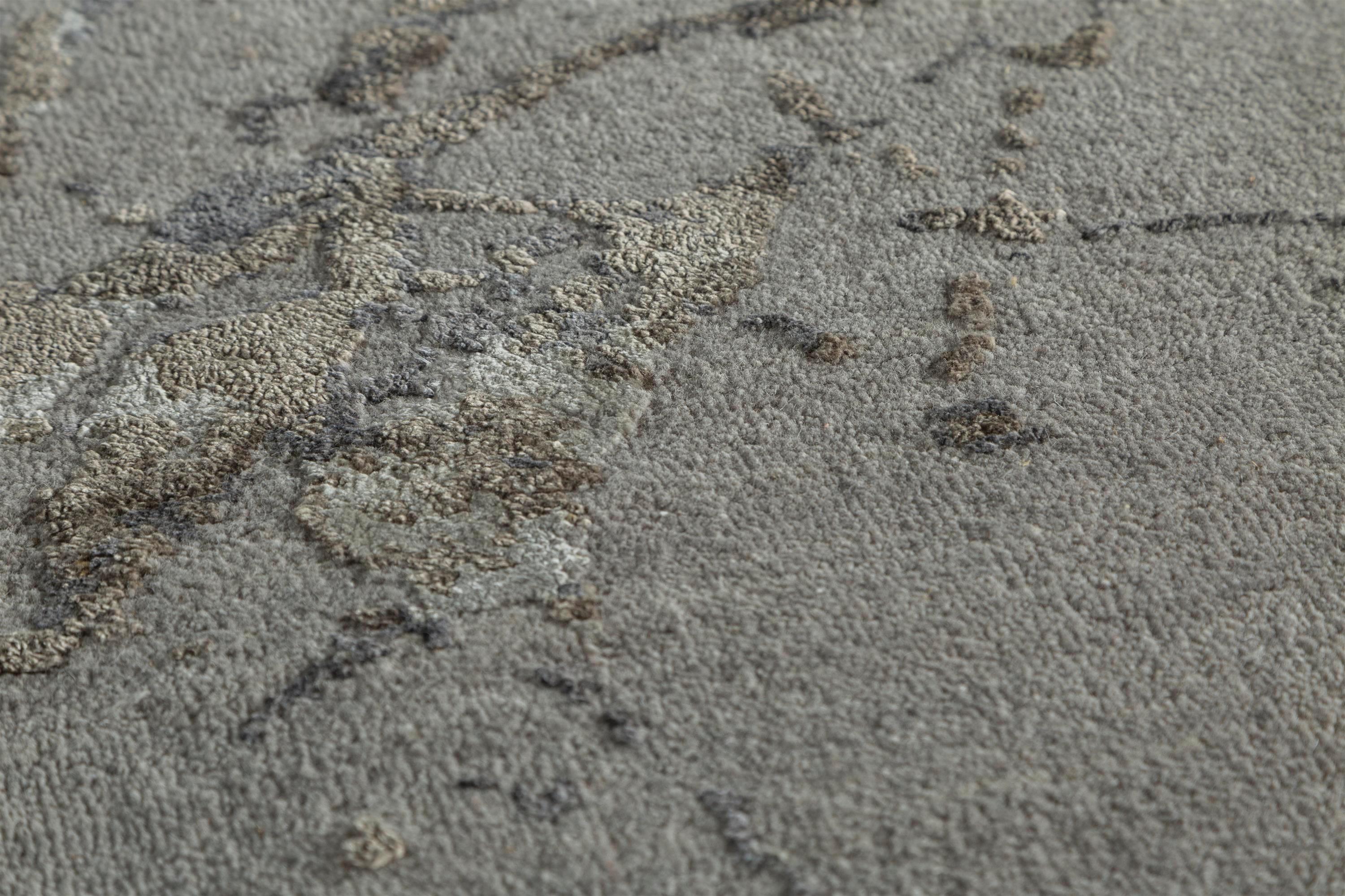 Alfombra Anudada a Mano Sinfonía de Madera de Fresno y Marrón Gris 300X420 cm Indio en venta