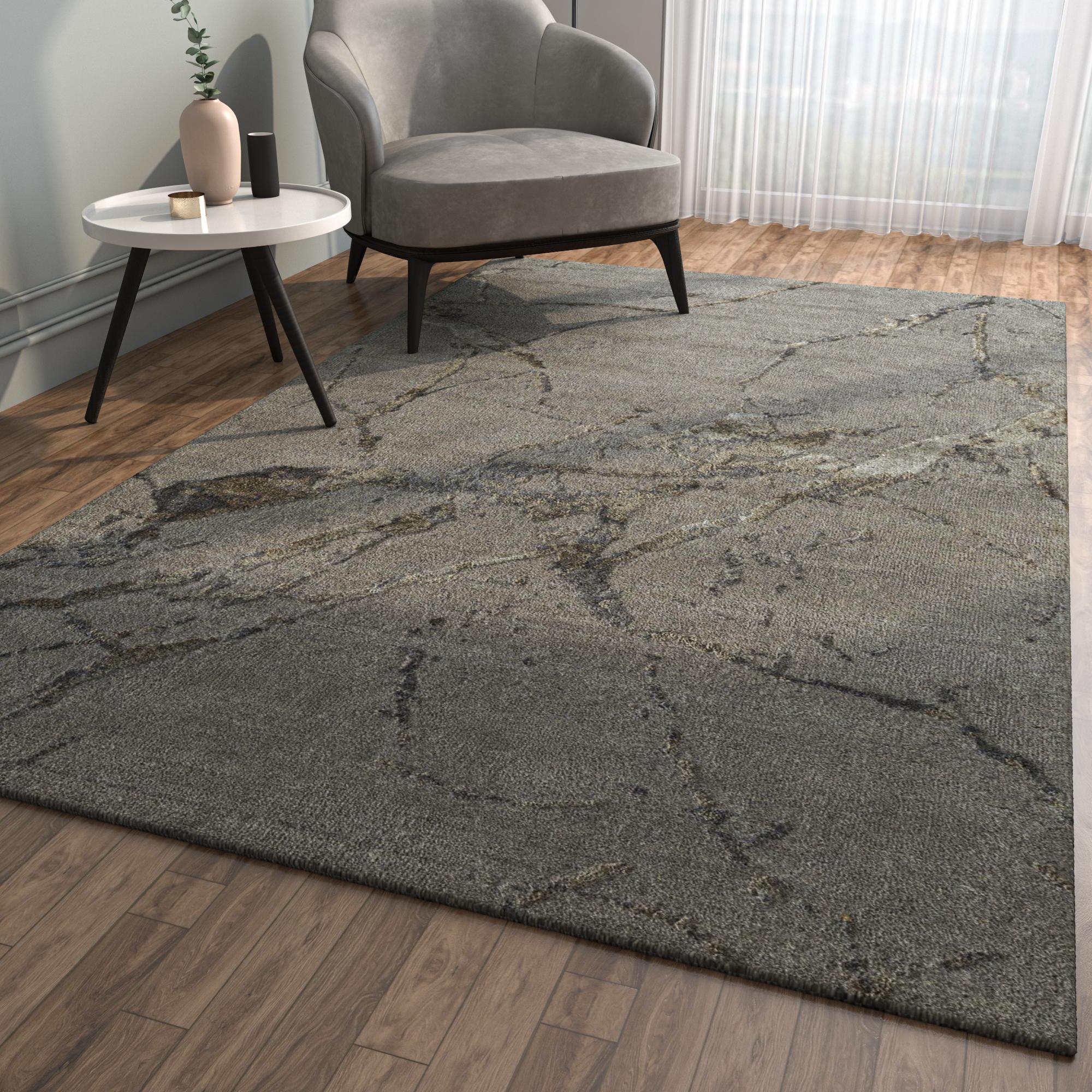 Hand-Knotted Unhurried Symphony Ashwood & Gray Brown 300X420 cm Handknotted Rug For Sale