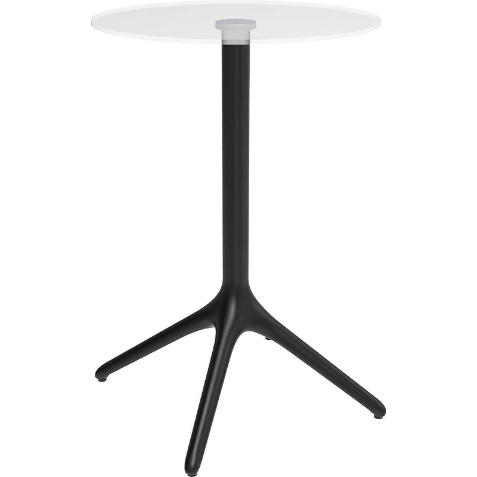 Uni black table XL 105 by Mowee.
Dimensions: D50 x H105 cm
Material: Aluminium, Tempered Glass
Weight: 9.7 kg
Also Available in different colours and finishes. 

A table designed to be as versatile as possible and can coexist with a variety of