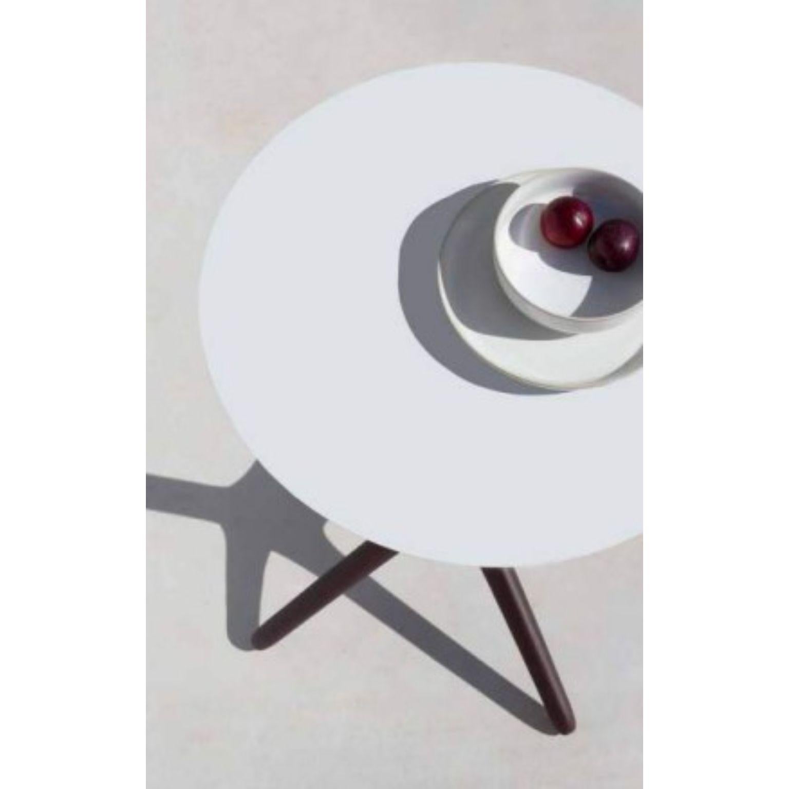Aluminum Uni Burgundy Table 50 by MOWEE For Sale
